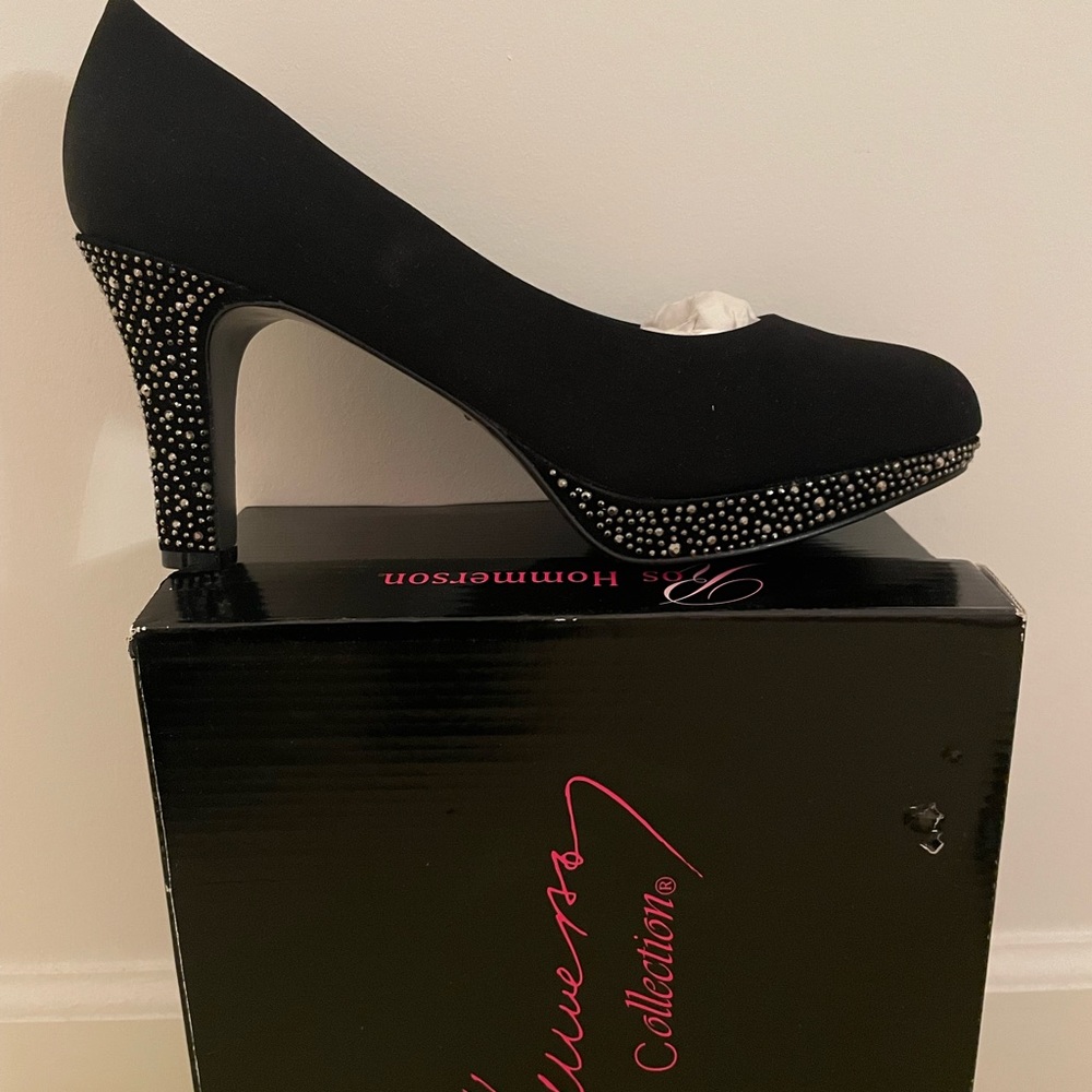 NWT Ros Hammerson black sequin platform pumps - 8 1/2